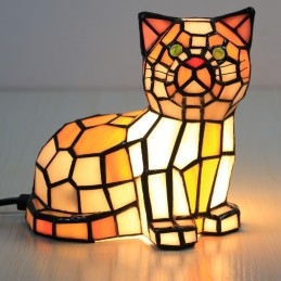 Tiffany Stained Glass Cat...
