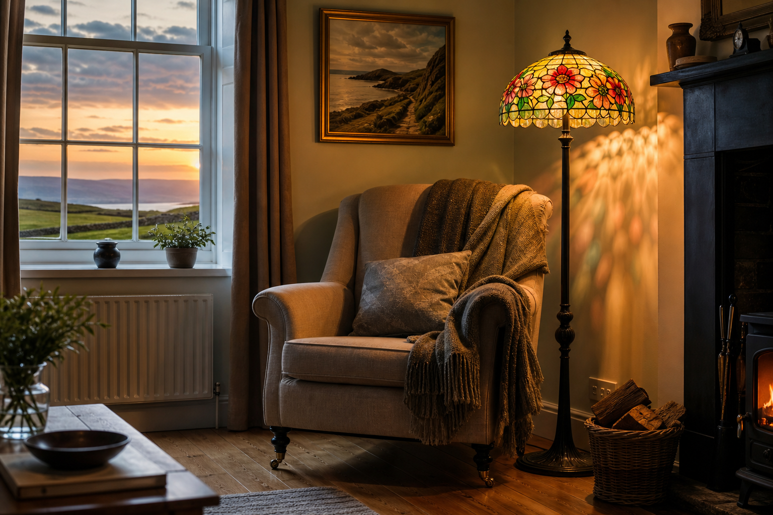 Cosy Corners and Character: Styling a Tiffany Floor Lamp for Your Irish Sitting Room